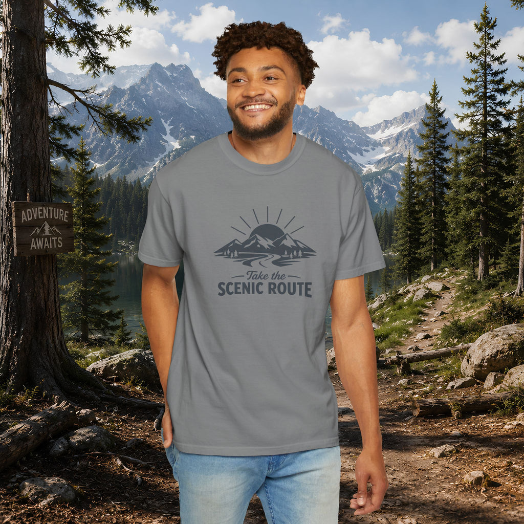 Scenic Route T‑Shirt — Take the Scenic Route Mountain Adventure Tee