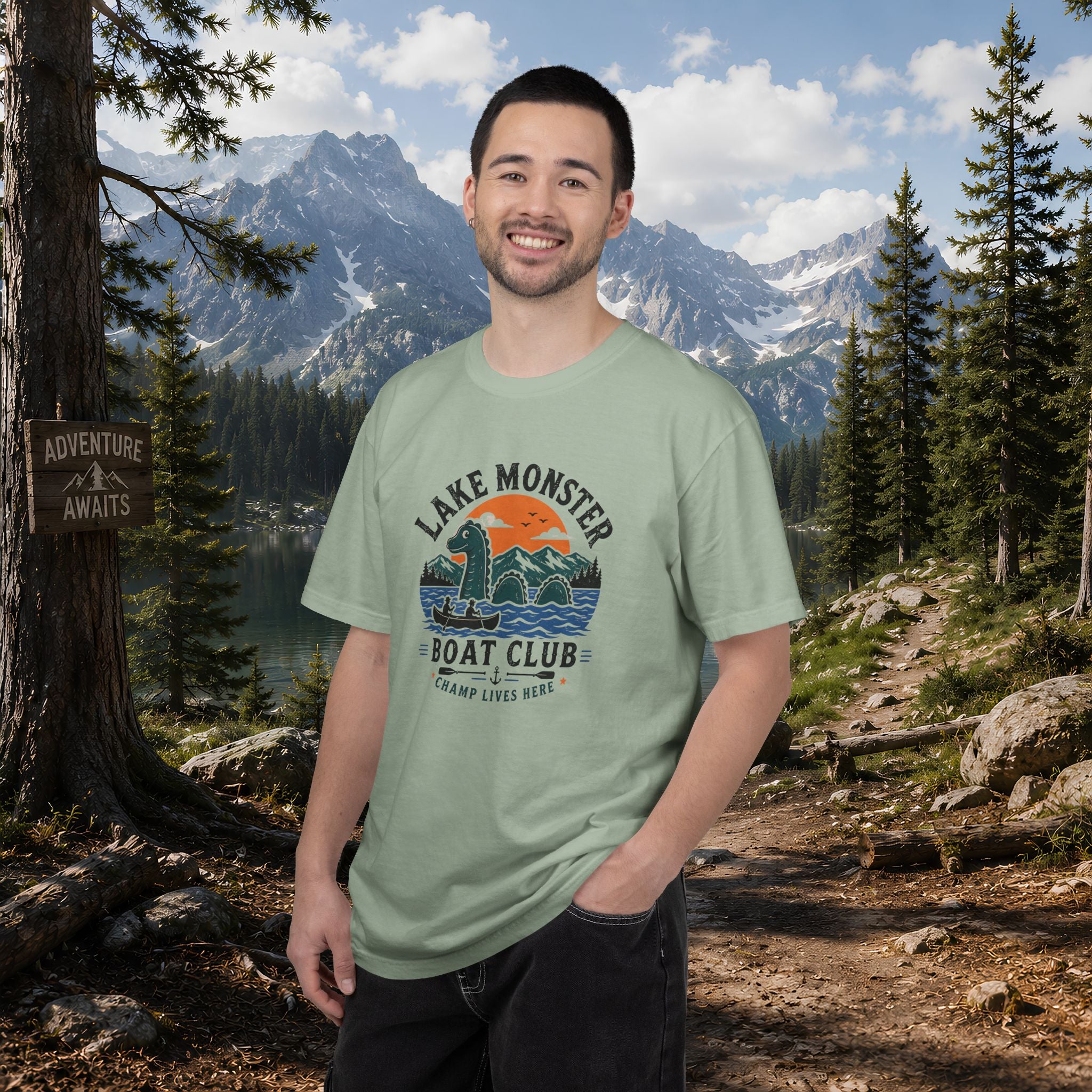 Champ Lake Monster Boat Club T-Shirt — Retro Nautical Crew Tee