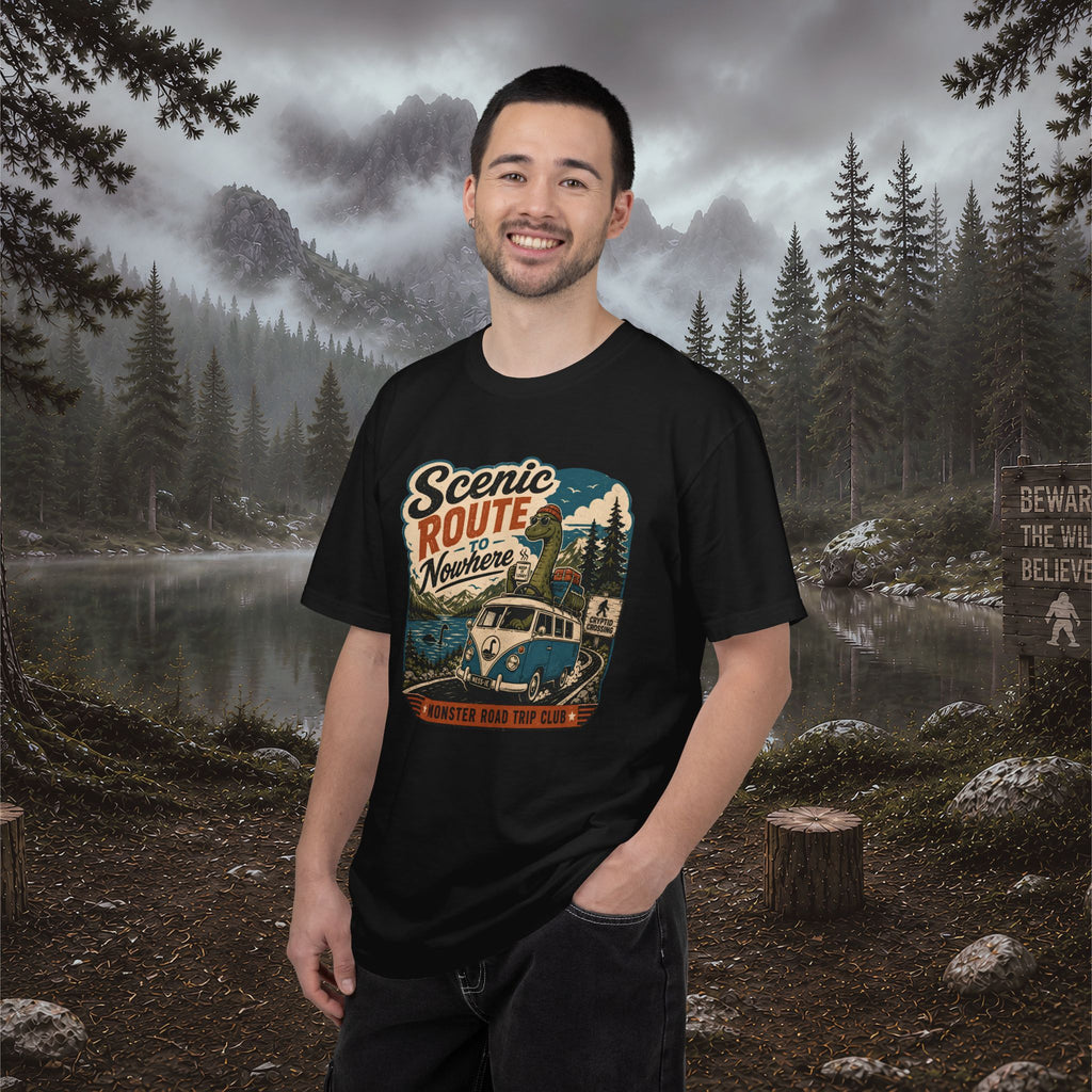 Scenic Route Vintage Camper Nessy T-Shirt — Road Trip Adventure Tee