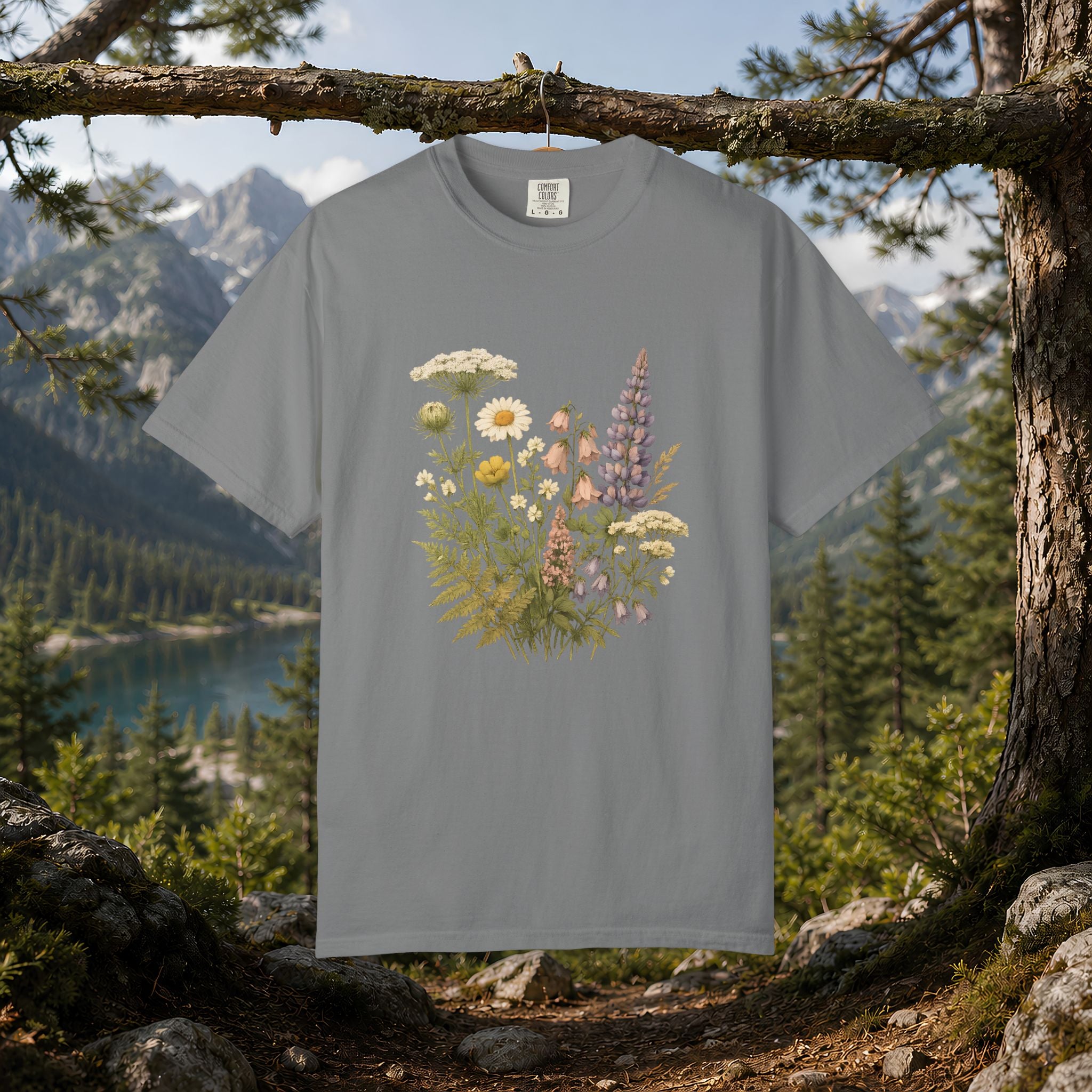 Wildflower Bouquet T-shirt | Botanical Meadow Floral Print
