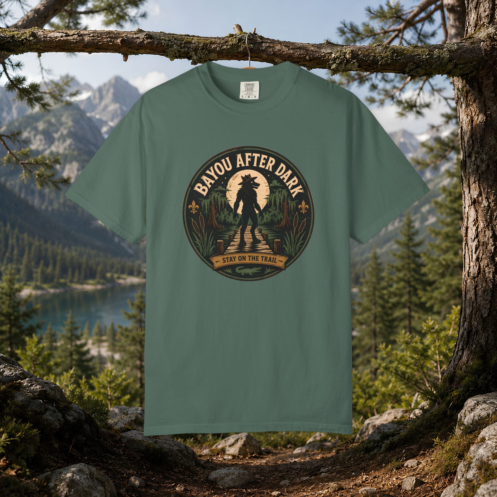 Rougarou Bayou After Dark T-Shirt — Swamp Cryptid Graphic Tee