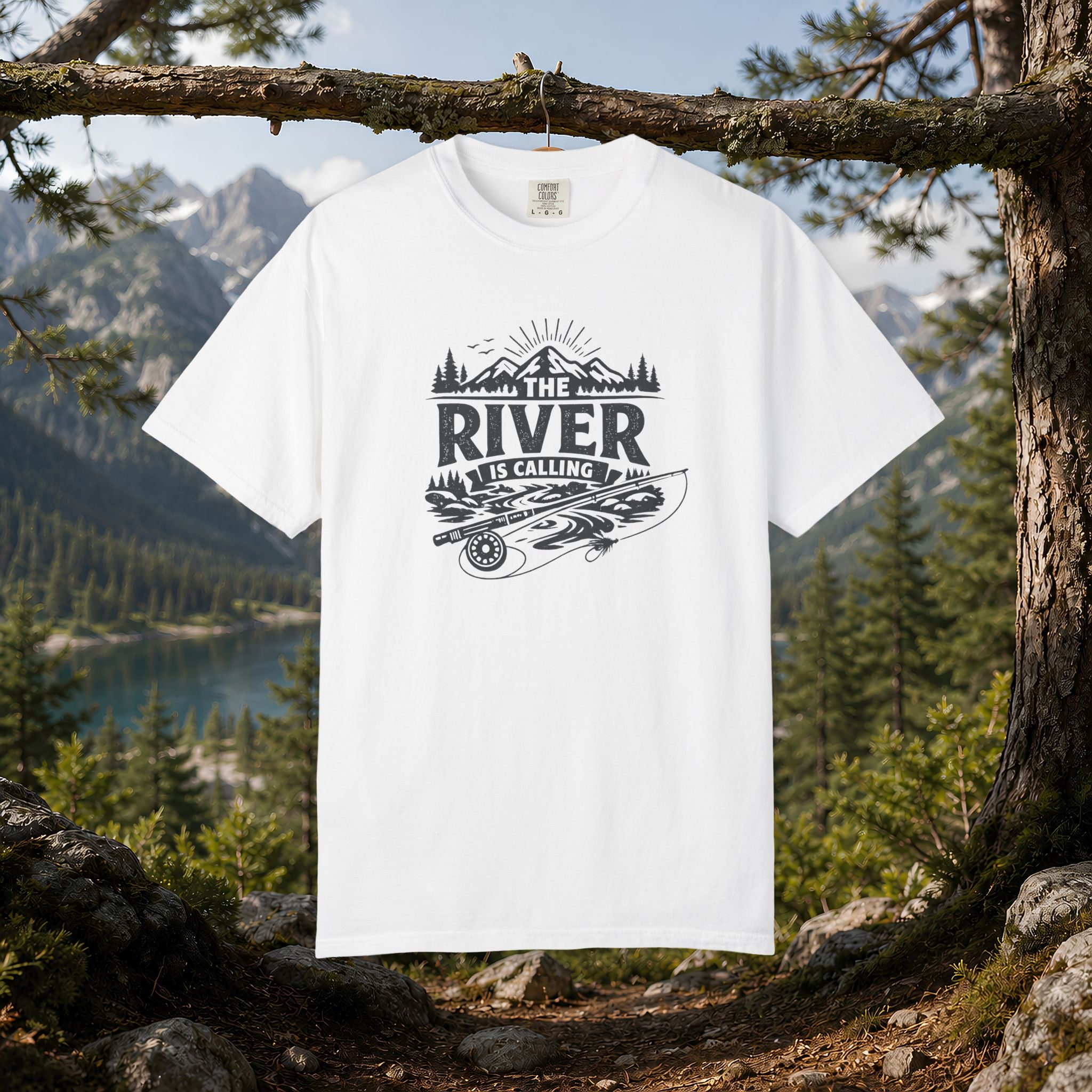 The River Is Calling T-Shirt — Rustic Fishing & Kayak Outdoor Tee